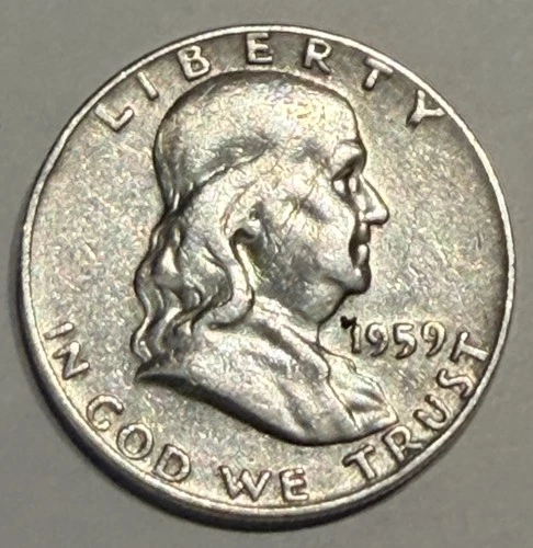 1959 Franklin Half Dollar AU 90% Silver