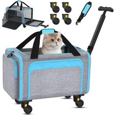 Rolling Pet Carrier with Detachable Wheels - 18x11x11 TSA Airline Approved fo...