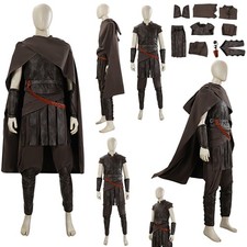 Odysseus Cosplay Costume Halloween Carnival Cloak Vest Full Set Brown Outfit Men