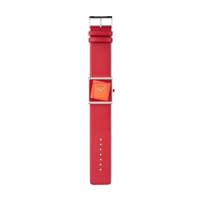 Uhr - Yess Rot - Edelstahl - Lederband Rot