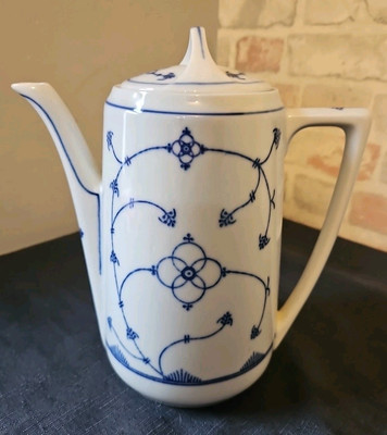 Vintage blau & weiß Kaffeekanne Blau Saks Jager Eisenburg 8 1/2'' hoch gemarkt