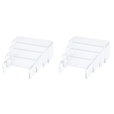 2 Pieces Mini Figure Display Case Shop Stands Desk Storage Cotainer