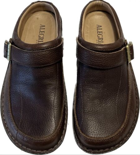 Algeria 41 Clogs Brown Leather Slip On Comfort Shoes EUC LKN EXCELLENT - Picture 3 of 6