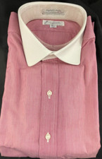 Jack Taylor Beverly Hills Red Striped Long Sleeve Men's Dress Shirt 15.5-33 NWT