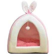 Pet Bed  Pet Nest Pads  Cozy Pet Bed pink with cute bunny ears. Washable