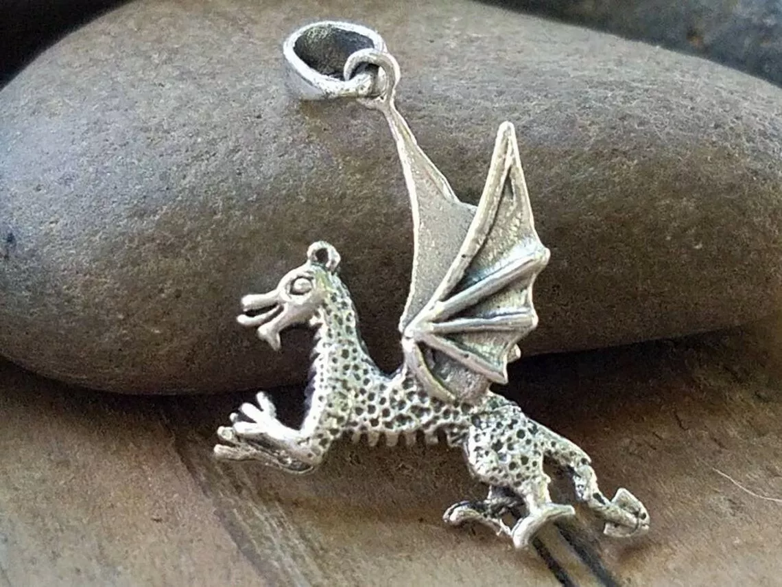 Sterling silver dragon best sale charm