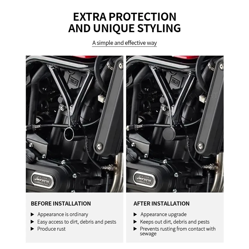 Frame End Caps Frame Hole Cover Caps For Benelli Leoncino Trail 500 2015- - Imagem 2 de 4