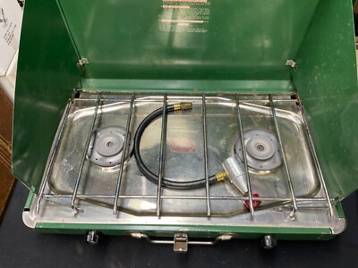 Vtg Coleman 5410A700 Deluxe 2 Burner Propane Camp Stove for sale