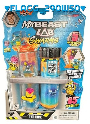 ATOMIC SERIES Mr. Beast Lab Swarms 5 MICRO BEASTS Lab Pack Figures ***READ***