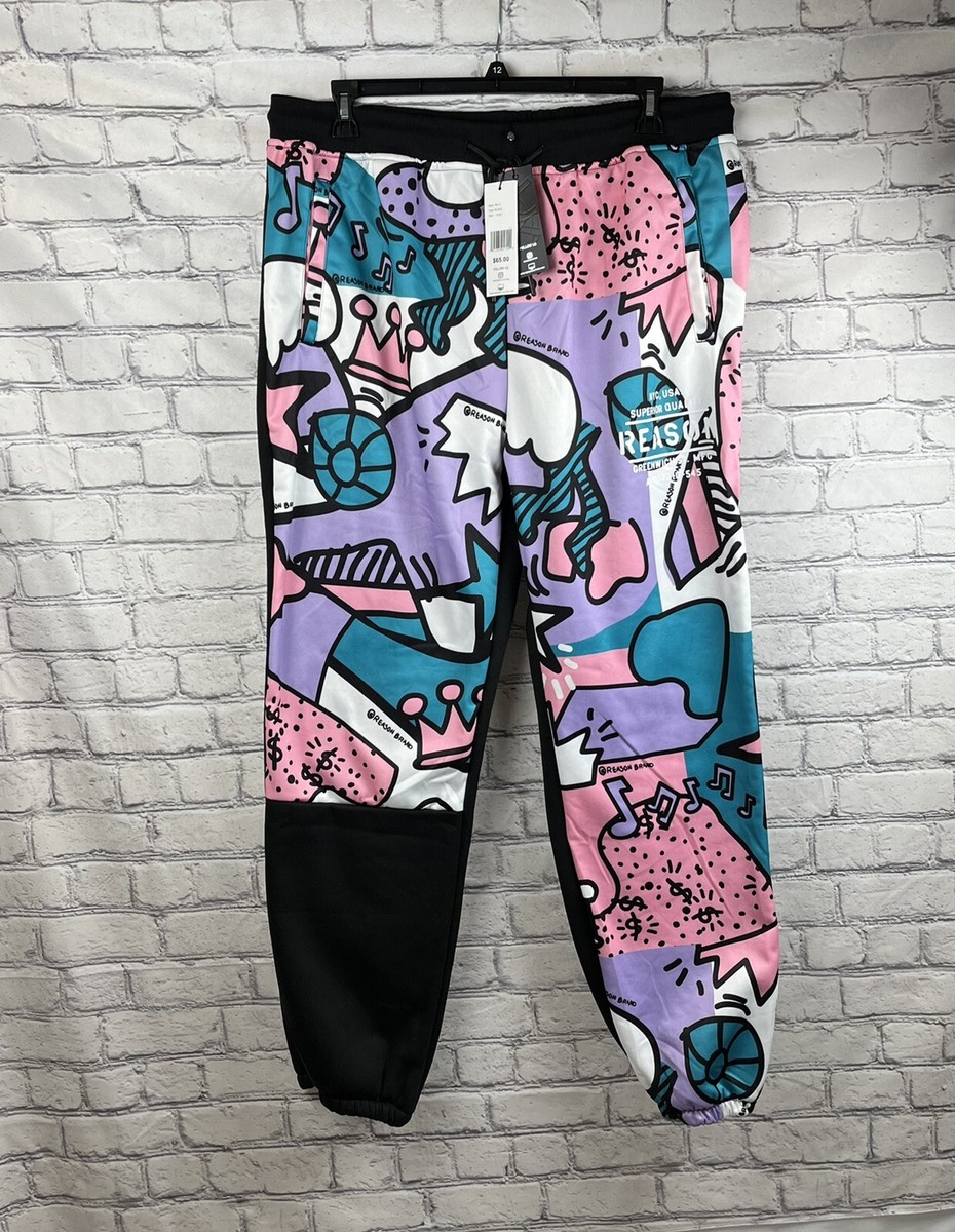 Reason Clothing 3XL Mens Graffiti Black Sweatpants