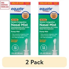 Equate Maximum Strength No Drip Severe Nasal Congestion Relief 1 fl oz (2 pack)