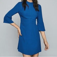 Reiss Cora bell sleeve cobalt blue dress size 4 new