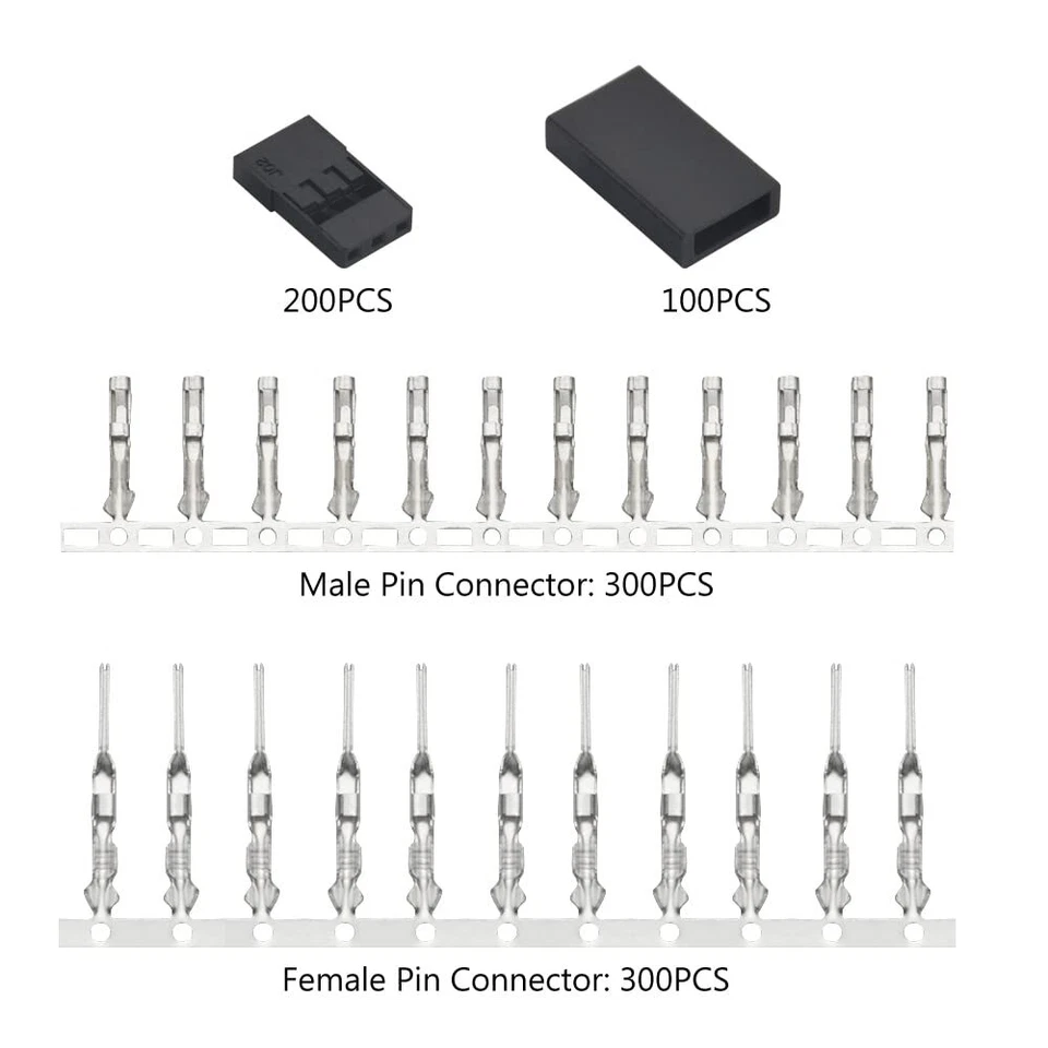 WMYCONGCONG 900 PIEZAS Universal Servo Cable Conector Macho Hembra Pin Crimpado Foto 2 de 4