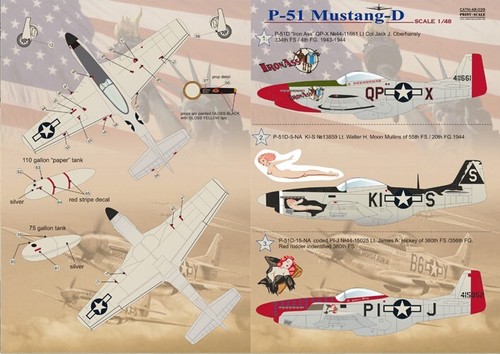 Decalcomania per aereo 1:48 P-51 MustangD Set completo 2 fogli scala stampa 48-039 - Foto 18 di 24