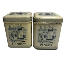 2 Vintage Metal Spice Containers by JL Clark MFG Co