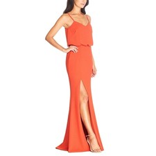 Dress the Population Gracelyn Blouson High Slit Gown, Poppy, S