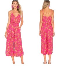 Free People Hot Tropics Jumpsuit Pink Orange Size 4