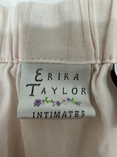 Erika Taylor Intimates Womens Pajama Set Large Pink Striped Country Cottons vtg - Picture 13 of 21
