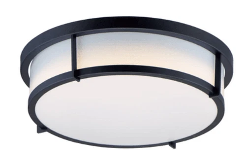 Maxim  10272WTBK  Rogue 2 Light 13" Wide Flush Mount Drum Ceiling Fixture  Black - Picture 1 of 1