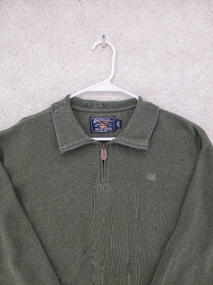 Suéter Pullover American Living Para Hombre, Talla XXL Cuello Simulado 1/4 Cremallera Manga Larga Foto 3 de 4