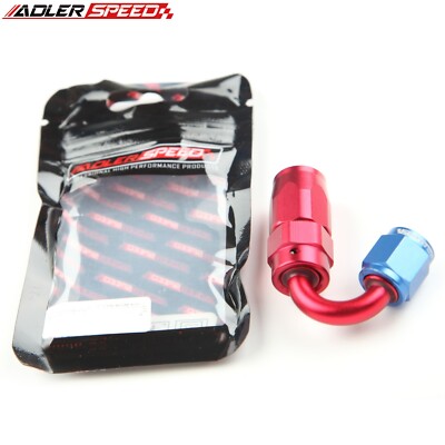 ADLERSPEED AN4 AN-4 150 Degree Swivel Fuel Oil Hose End Fitting Adapter Red/Blue
