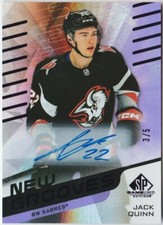 JACK QUINN RC AUTO 2022-23 SP GAME USED 3/5 PURPLE NEW GROOVES ROOKIE AUTOGRAPH