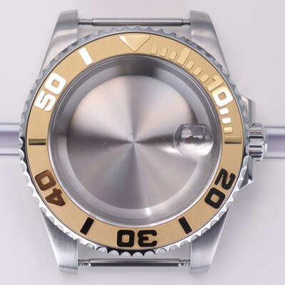 40mm Uhrengehäuse Gold Yacht Keramik Lünette Saphirglas Für NH35/36 2824 Uhrwerk