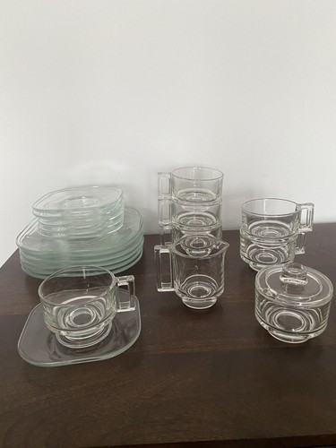 Kaffee Set Joe Colombo Arno Glas Italien 20 Teilig Vintage Design Teller Tasse