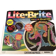 Lite Brite Oval High Definition - Light Up Toy 650 Mini Pegs 8 HD Design Te