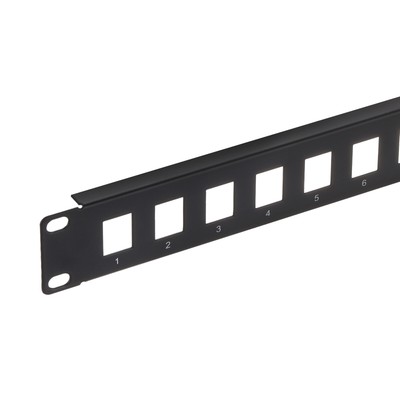Patch Panel, 1U 19'' Key Stone Blank Network 16-Port Patch Panel