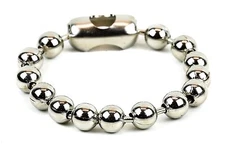 Ball Chain Bracelet Cuff Silver 4 Sizes 1/2" Ball Heavy Duty
