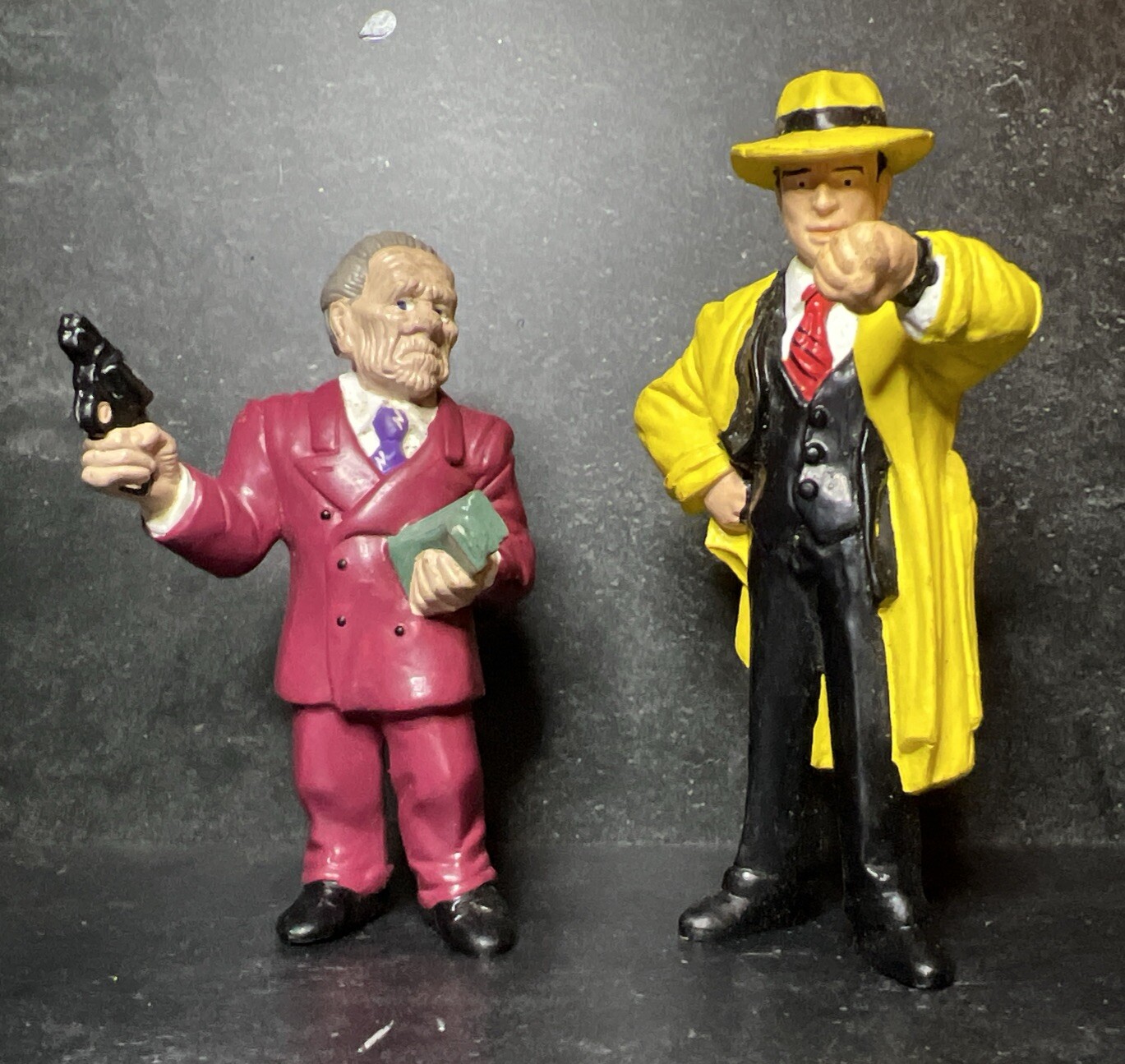 Vintage Lot of 2 Dick Tracy Disney Applause 3.25 Inch Figures Tracy and Pruneface