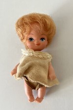 Vintage 1970s Mini Doll Baby Girl Hong Kong Blonde Hair Blue Eyes Jointed
