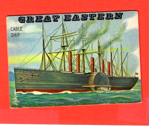 1955 TOPPS RAILS AND SAILS  #195    GREAT EASTERN  SHORT PRINT   EXMINT - Picture 1 of 2