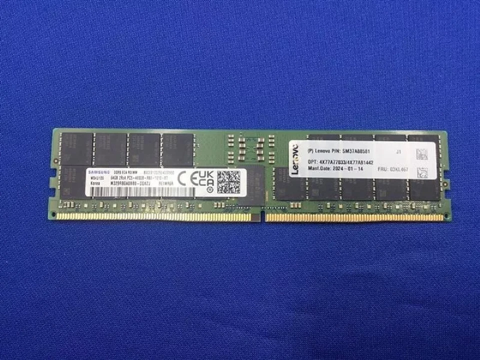 NEW 4X77A77033/4X77A81442 Lenovo 64GB 2Rx4 DDR5 PC5-4800 RDIMM Server Memory - Image 2 of 4