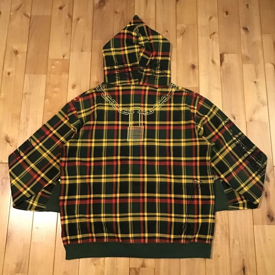 BAPE A Bathing Ape 2008 Holstein COW Isetan Limited Check Full Zip Hoodie Size L - Image 2 of 4