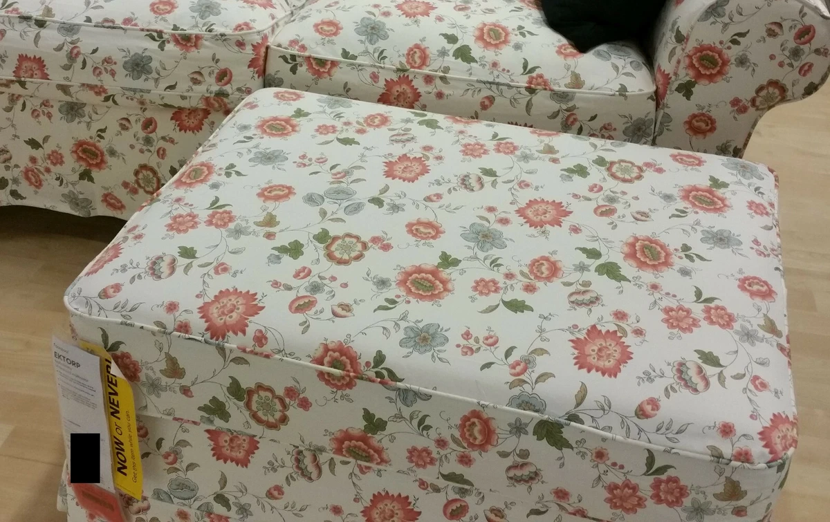 IKEA Ektorp Footstool Cover in VIDESLUND MULTI Floral Ottoman Slipcover Flowers