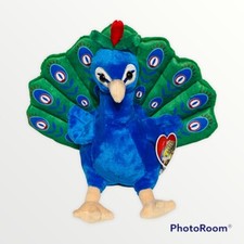 Perry Peacock 12  Soft Stuffed Plush Animal Bird Toy, New Blue Green Zoo Asia