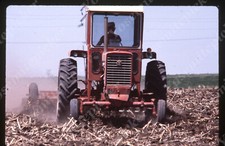 sl05 Original Slide 1970's Omaha Farmer / plowing field Intl  Harvester 710a