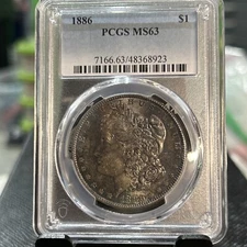 1886 Morgan Silver Dollar PCGS MS63 Toner