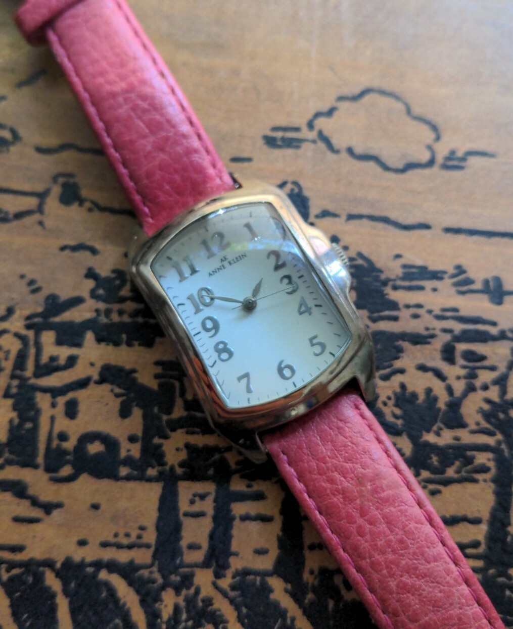 Women's ANNE KLEIN Silvertone Rectangular Case Wa… - image 2