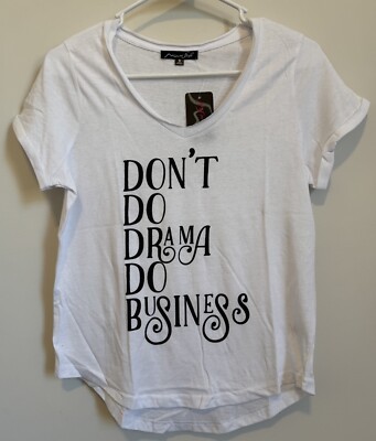 Don t Do Drama Do Business Woman Empowerment V Neck Folded Sleev Shirts XS