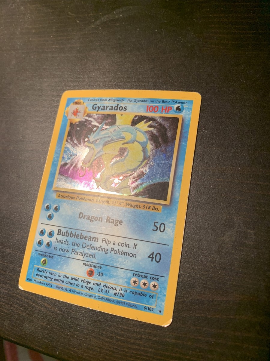 Gyarados 6/102 Pokemon Card Base Set Unlimited Rare Near Mint Holo