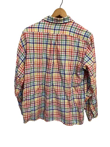 DANIEL CREMIEUX Shirt Colorful Plaid 100% Linen Mens Large Multicolor Plaid - Picture 2 of 3