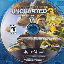 Uncharted 3: Drake's Deception GotY PS3 Loose Disc, Tested & Working