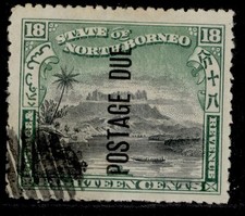 NORTH BORNEO QV SG D23, 18c black & green, FINE USED. CTO