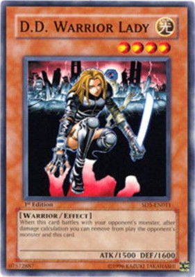 D.D. Warrior Lady - SD5-EN011 - Common - 1st Edition - Damaged - Warrior's Trium