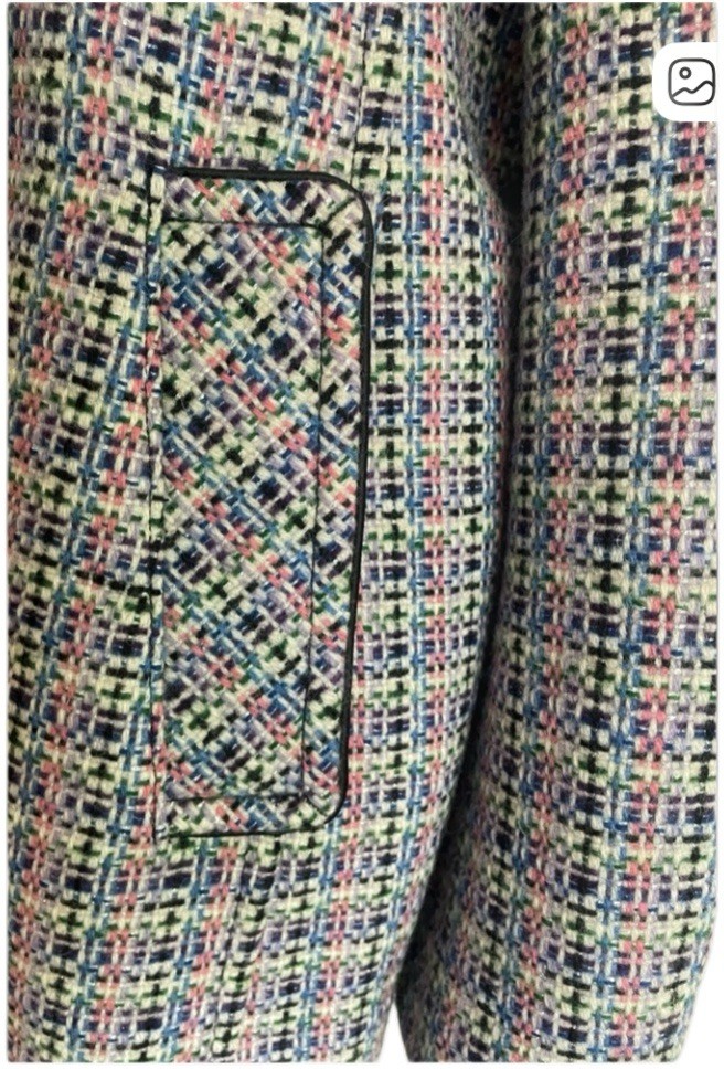 Coach Double-Breasted Multi-Colored Spring Tweed … - image 7