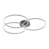 Led Deckenleuchte Metall Ringe 79 Cm Lang 3000 K Schwarz Dimmbar Deckenlampe