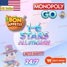 Monopoly Stickers Go 1⭐- 6⭐( New Season ) CHEAPEST🔥 SUPER FAST⚡24/7